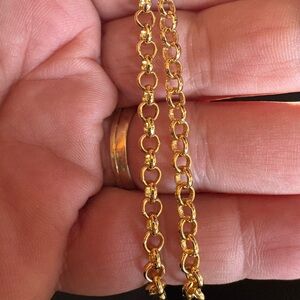 Gold Tone Women’s Chain Necklace - Elegant Round Link